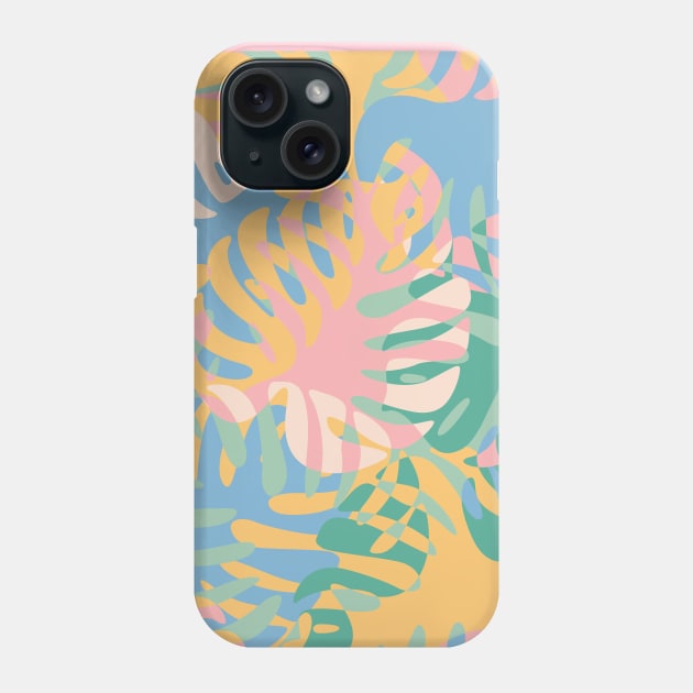 Pastel Plants / Colorful Monstera Leaves Phone Case by matise