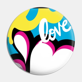 CMYK Love Graffiti for Valentine's Day Pin