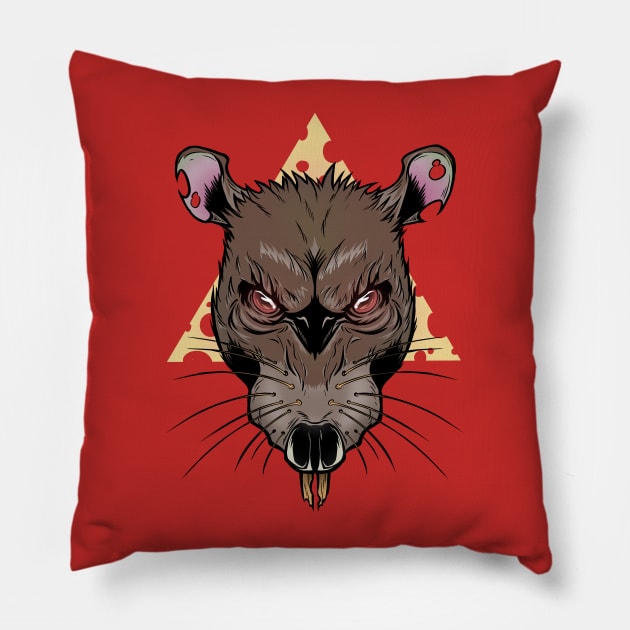 Cheese rat Pillow by Penrider