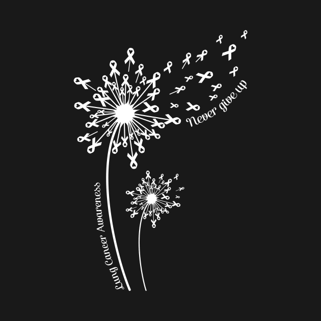 Dandelion Lung Cancer Awareness Never Give Up by Elliottda