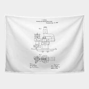 Machine for cutting metal oval Vintage Retro Patent Hand Drawing Funny Novelty Gift Tapestry