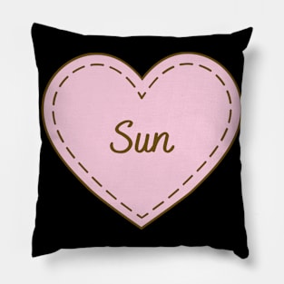 I Love Sun Simple Heart Design Pillow