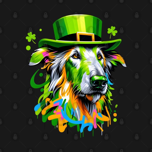 Sloughi Enjoys St. Patrick's Day in Leprechaun Hat by ArtRUs