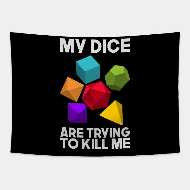 D20 Dice Tabletop RPG Roleplay Gamer Nerd Gift Tapestry by Schimmi