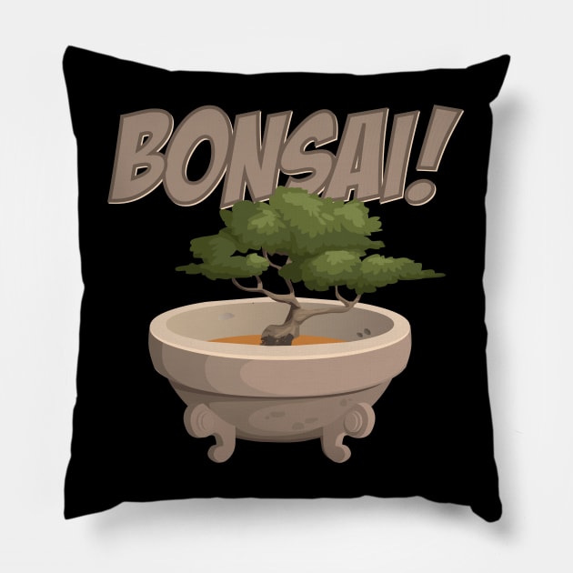 Bonsai! A bonsai tree in a decorative pot Pillow by DaveDanchuk