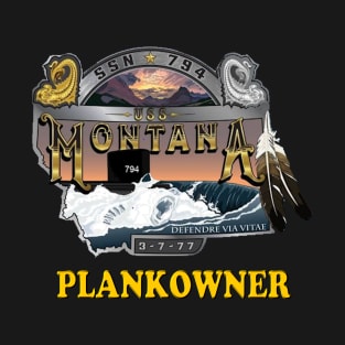 USS Montana Plankowner Crest for Dark Colors T-Shirt