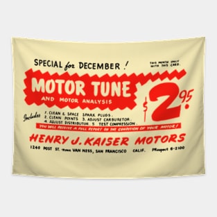 MOTOR TUNE-UP - 1950s advert Tapestry