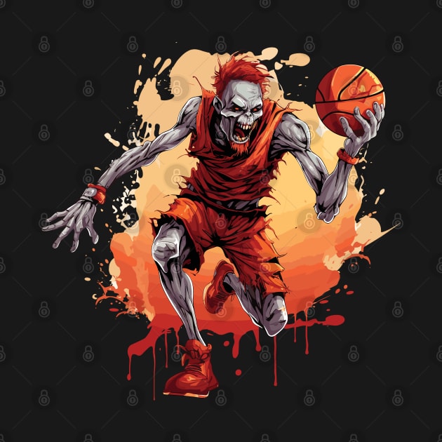 Zombie Basketball Halloween Sport Design by PaulJus