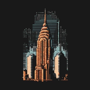 Chrysler Building Pixel Art T-Shirt