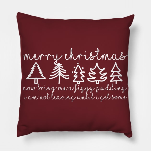 merry christmas bring the foggy pudding Pillow by chriswig