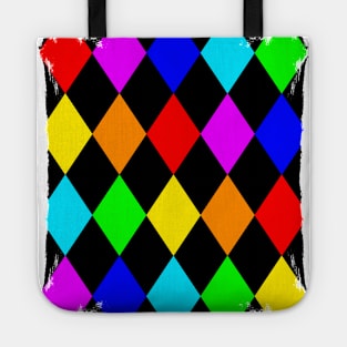 Multicolor Harlequin Pattern - Diamond Pattern Tote