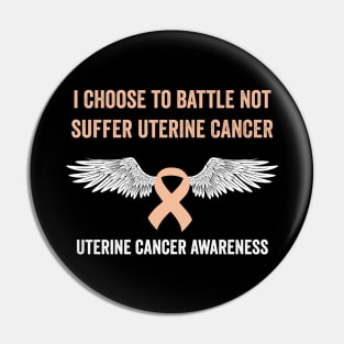 uterine cancer fighter - gynecological cancer awareness peach ribbon month Pin