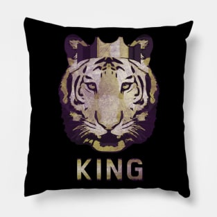 Tiger king's crown vintage look 80s Pillow