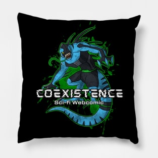 Syrac with logo-  Coexistence The Series Webcomic Pillow