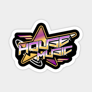 HOUSE MUSIC  - Y2K Star (white/gold/purple) Magnet