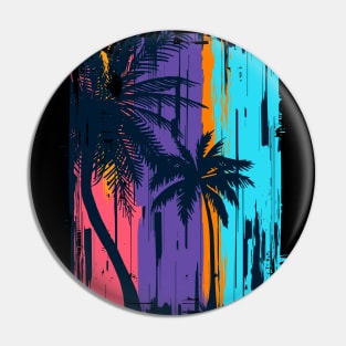 Colorful Beach Sunset Summer Design Pin