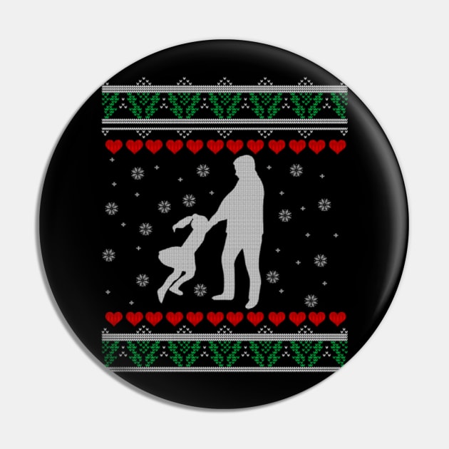 Father Daughter Ugly Christmas Sweater Gift Sweatshirt Pin by uglygiftideas