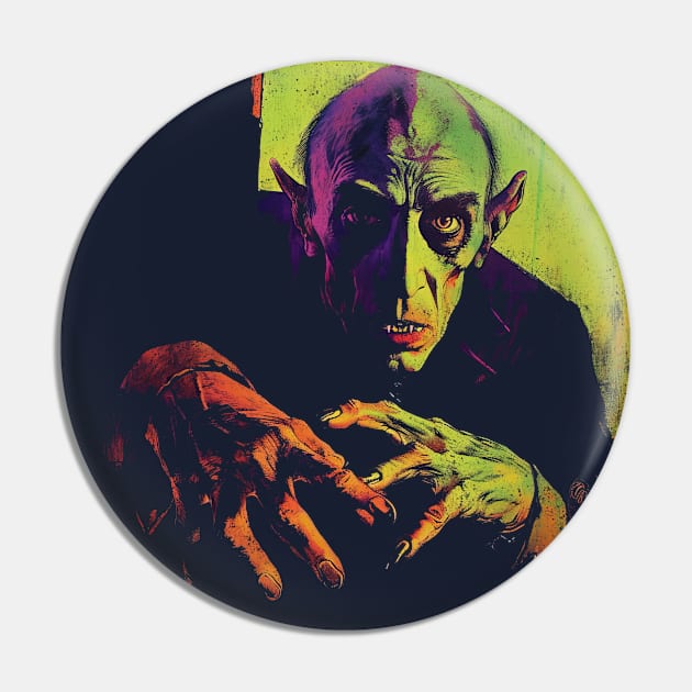 Nosferatu - Retro Style Original Art Pin by DankFutura