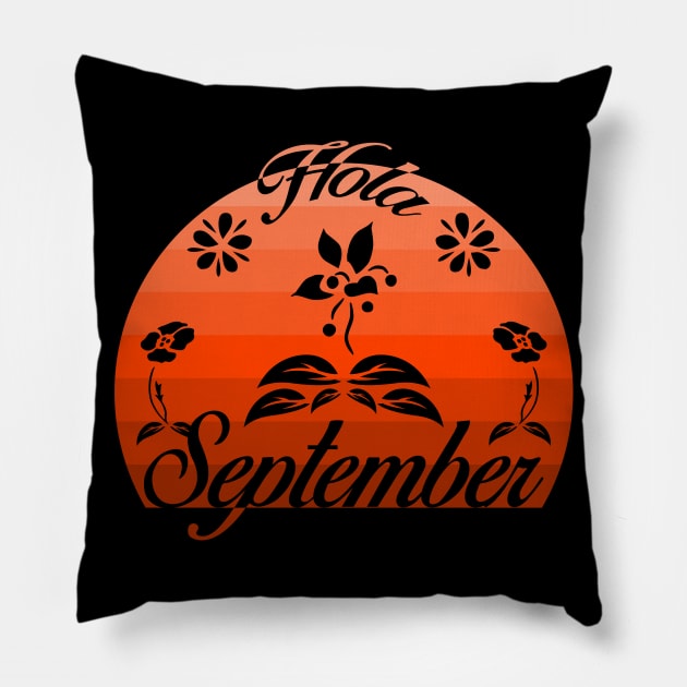 Hola September Pillow by SanTees