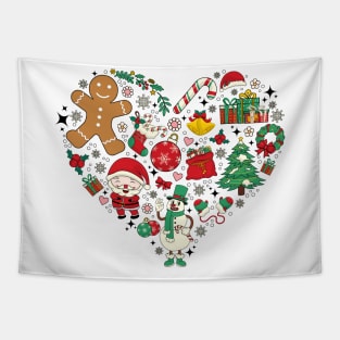 Christmas Ornaments Heart Love Gingerbread Tapestry