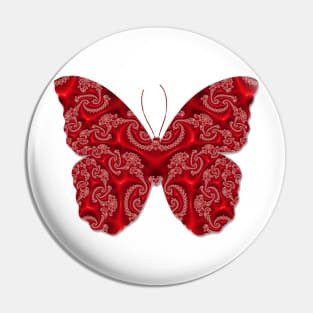 Paisley Red Velvet Butterfly Pin