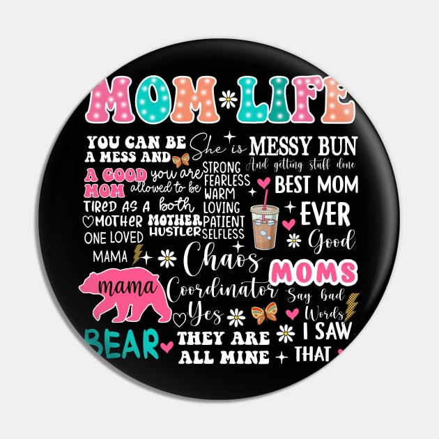 Retro Mom Life, Mothers Day, Groovy Mama, She is Mom, Blessed Mom, Mother's Day Pin by artbyGreen