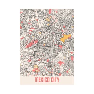 Mexico City - Mexico Chalk City Map T-Shirt