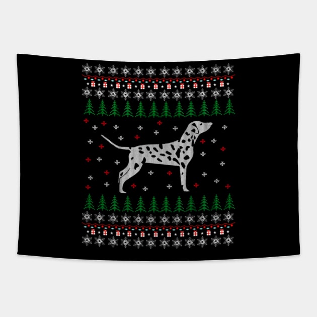 Dalmatian Ugly Christmas Sweater Gift Tapestry by uglygiftideas