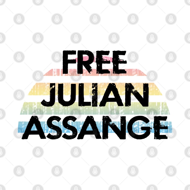 Free Julian Assange. WikiLeaks. Modern day hero. Violation of human rights. Freedom of press. Distressed vintage design. by IvyArtistic