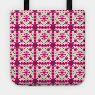 Seamless pattern with flower shapes circles Tote