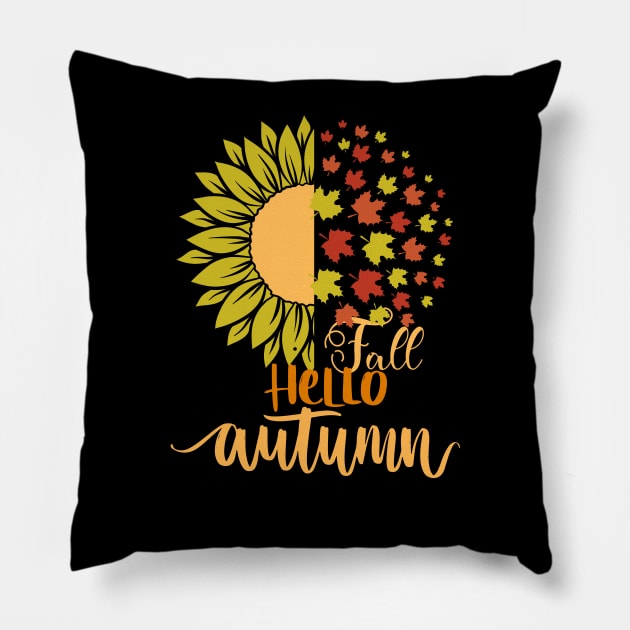 Hello autumn fall colors Pillow by Beyond TShirt