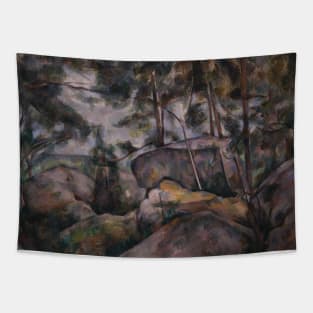 Rocks in the Forest by Paul Cezanne Tapestry