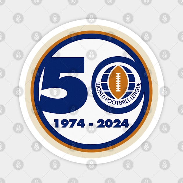 World Football League (1974-1975) 50th Anniversary Logo Magnet by HelmetAddict