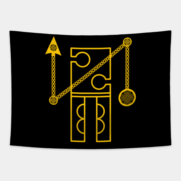 Pictish Rectangular Motif and Z Rod Tapestry by Wareham Spirals