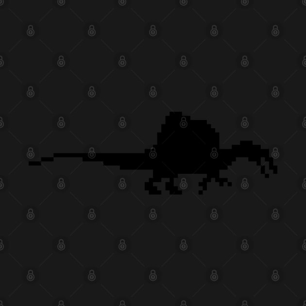 8-bit spinosaurus Black by arc1