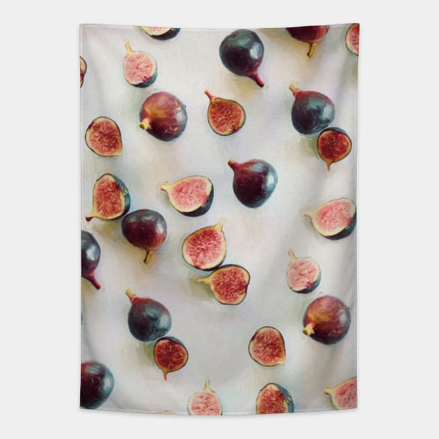 Fresh Figs on Linen Tapestry by micklyn