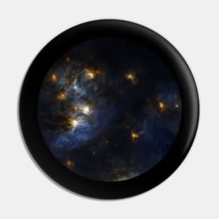 Yellow stars and blue nebula Pin