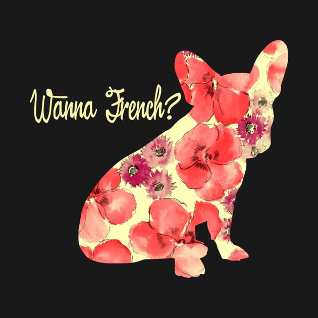 Frenchie French Bulldog Floral - Dog Lover Dogs by fromherotozero