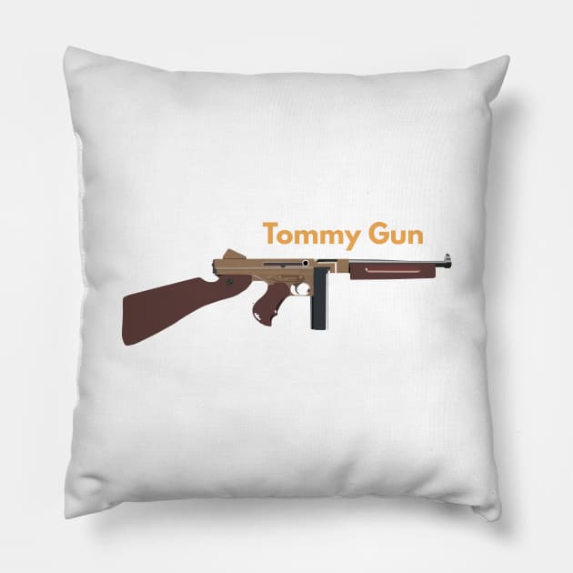 WW2 Tommy Gun Pillow by NorseTech