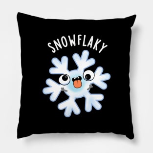 Snowflaky Funny Snow Flake Pun Pillow