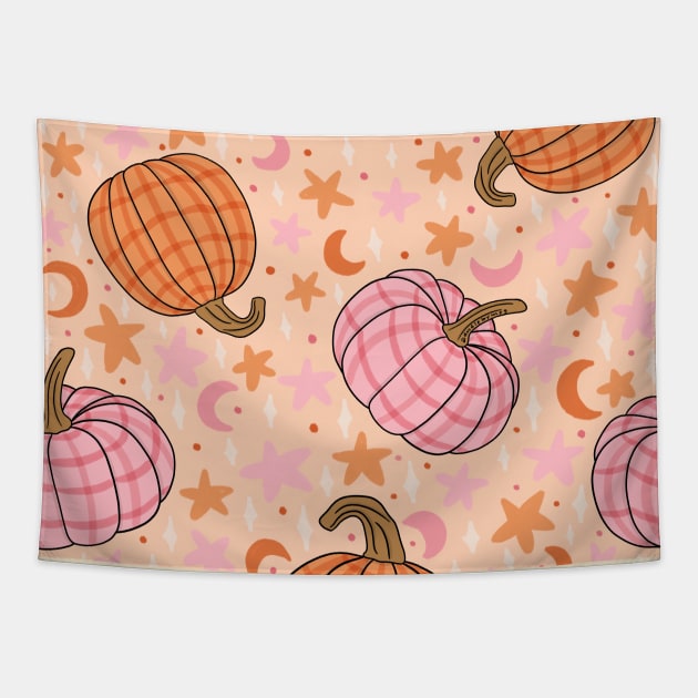 Pumpkin Print Tapestry by Doodle by Meg