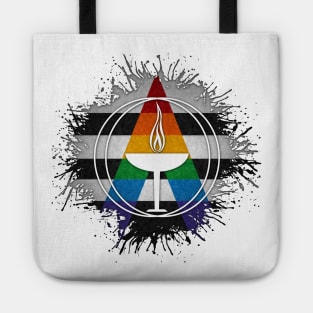 Paint Splatter LGBT Ally Pride Flag Unitarian Universalism Symbol Tote