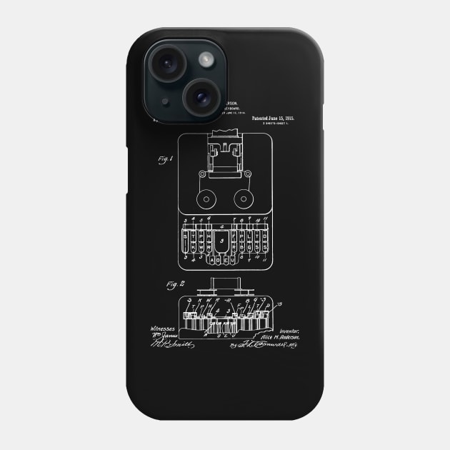 Stenographic Machine 1915 Patent , Stenographer Gift Idea, Stenotype Machine Phone Case by Anodyle