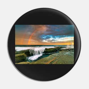 Double rainbow sunset Pin