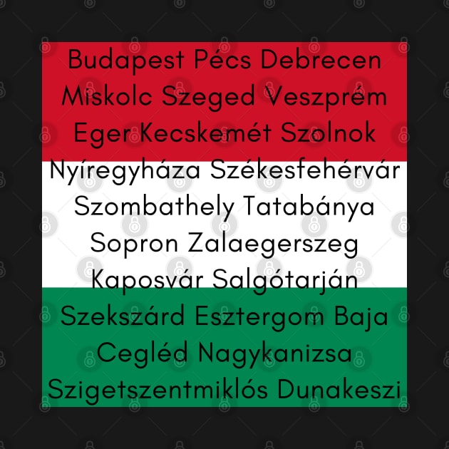 Hungarian Flag Colors with Cities by aybe7elf