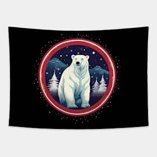 Polar Bear in Ornament, Love Bears Tapestry