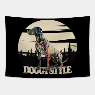 Vintage Floral Doggy Style Tapestry