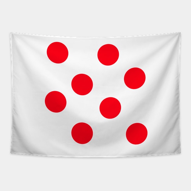 Red on White Polka Dots Tapestry by MacSquiddles