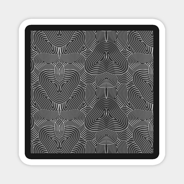 Ancient cultures pattern black and white Magnet by Uniquepixx