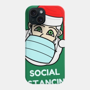 Santa Claus with a face mask - "Social distancing" Phone Case